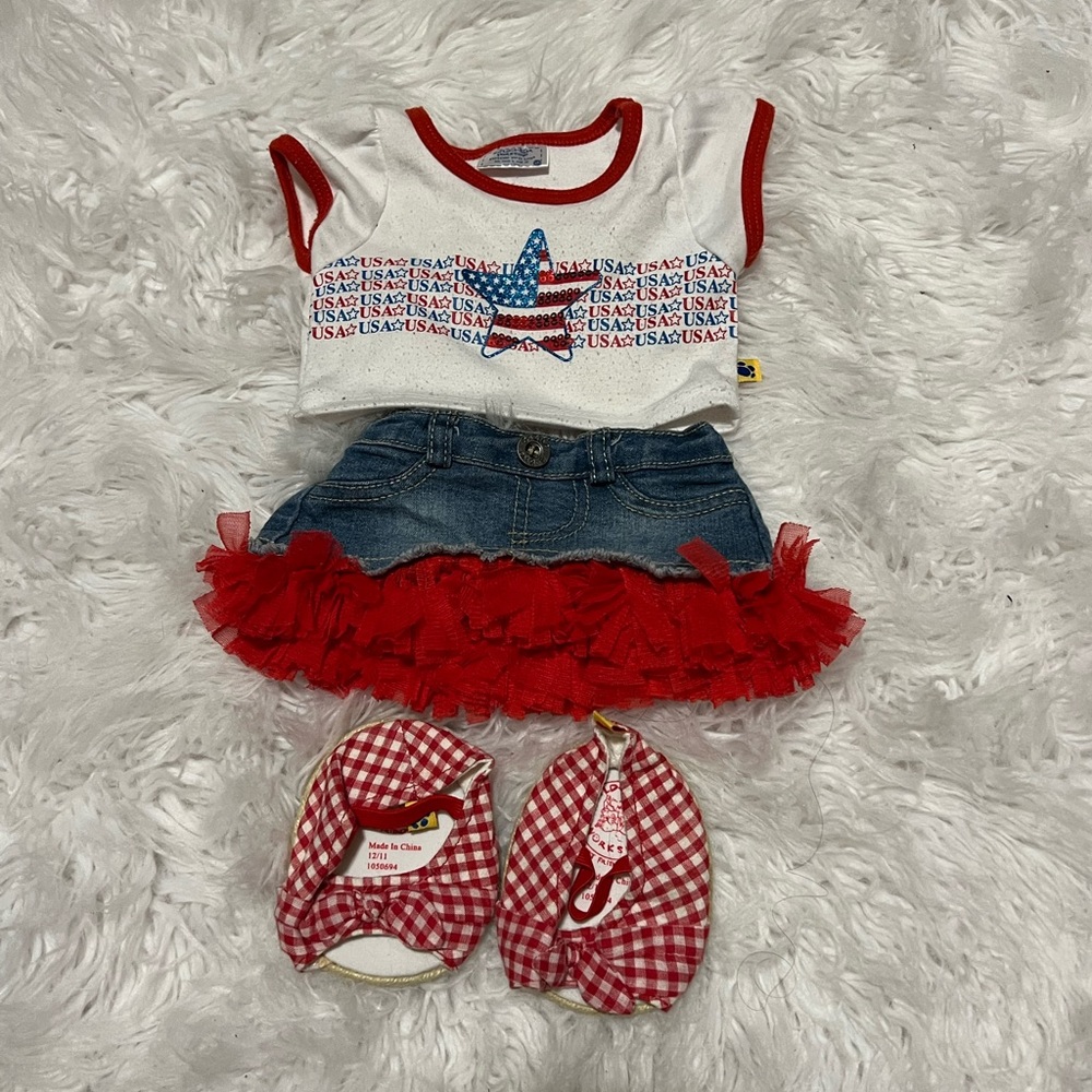 Build-A-Bear red, white and blue outfit